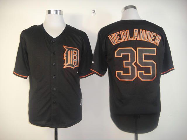 Men Detroit Tigers #35 Verlander Black MLB Jerseys
